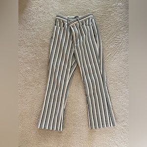 BDG Urban Outfitters Black & White Striped High Rise Cropped Denim Jeans.